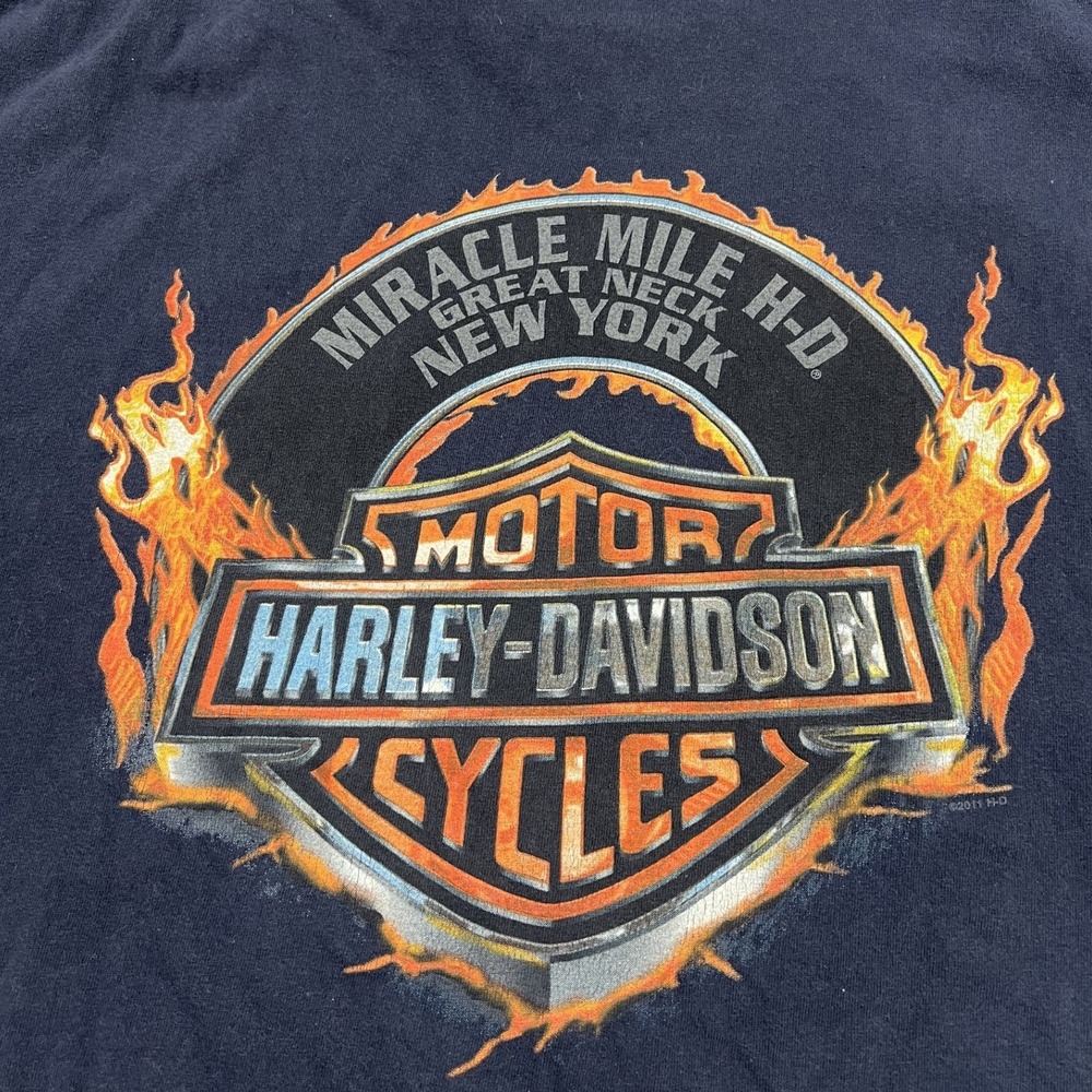 Harley-Davidson T-Shirt Mens 3XL Black Miracle Mile NY Thunder Lightning G1